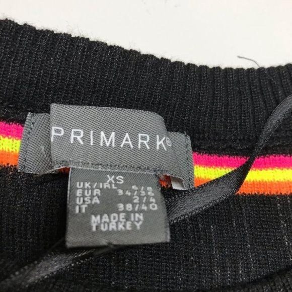 Primark sweater stripes black yellow girls XS New - Picture 5 of 13